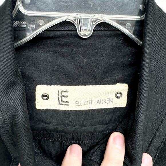 Elliot Lauren Vest Women Sz M Black Utility Zip Button Front Cinch Waist Pockets - Picture 2 of 5